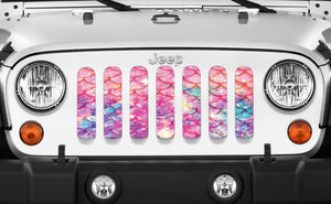 Mermaid Scales - Peach - Jeep Grille Insert