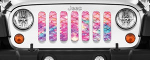 Mermaid Scales - Peach - Jeep Grille Insert