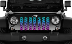 Mermaid Scales - Teal Ombre Jeep Grille Insert