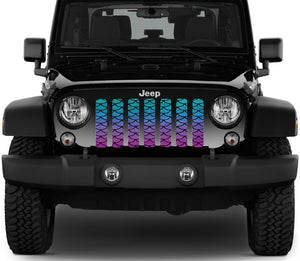 Mermaid Scales - Teal Ombre Jeep Grille Insert