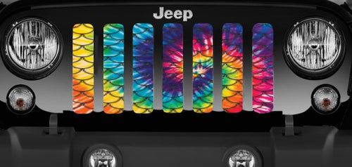 Mermaid Scales - Tie Dye Jeep Grille Insert