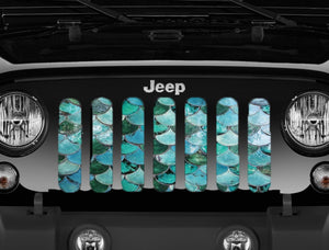 Mermaid Scales - Sea Foam - Jeep Grille Insert