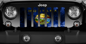 Montana Grunge State Flag Jeep Grille Insert