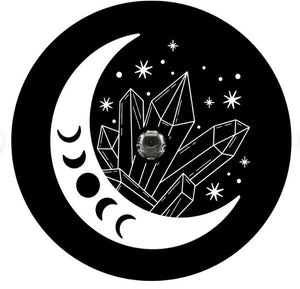 Moon Phase With Crystals Spare Tire Cover