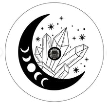 Moon Phase With Crystals White Spare Tire Cover