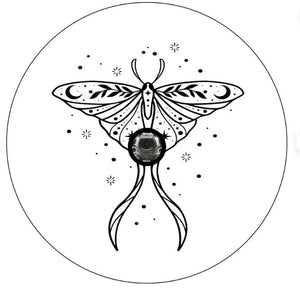 Mystical Butterfly White Spare Tire Cover