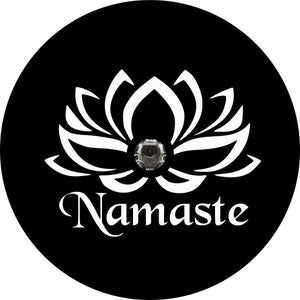 Namaste Lotus Flower Black Spare Tire Cover