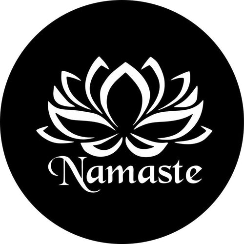 Namaste Lotus Flower Black Spare Tire Cover