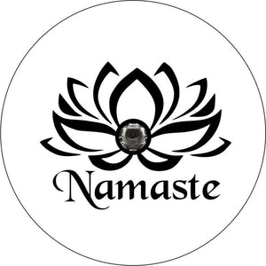 Namaste Lotus Flower White Spare Tire Cover