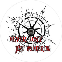 Never Lost Just Wandering Compass White Spare Tire Cover