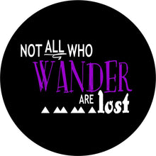 Not All Who Wander Distressed Compass Black & Purple Spare Tire Cover