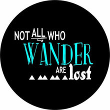 Not All Who Wander Distressed Compass Black & Teal Spare Tire Cover