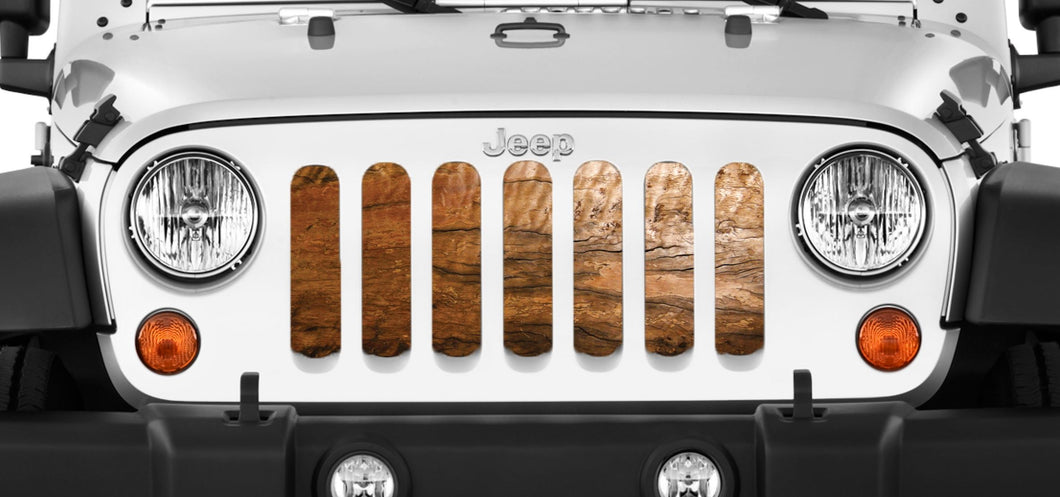 Nature's Beauty - Cracked Wood Jeep Grille Insert
