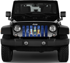 New York Grunge State Flag Jeep Grille Insert