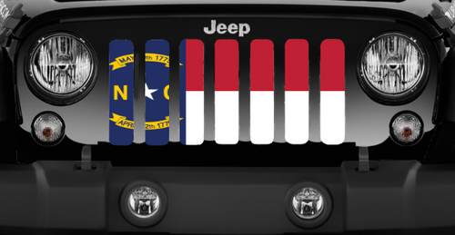 North Carolina State Flag Jeep Grille Insert