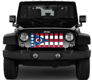 Ohio State Flag Jeep Grille Insert