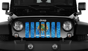 Oklahoma Grunge State Flag Jeep Grille Insert