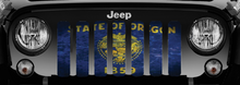 Oregon Grunge State Flag Jeep Grille Insert