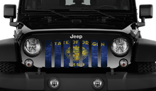 Oregon Grunge State Flag Jeep Grille Insert