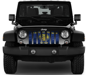 Oregon Grunge State Flag Jeep Grille Insert