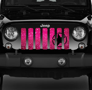 Oscar Mike Pink Fleck Jeep Grille Insert