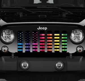 Pride American Flag Jeep Grille Insert