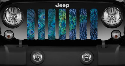 Peacock Feathers Jeep Grille Insert