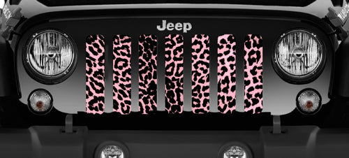 Pink Cheetah Print Jeep Grille Insert