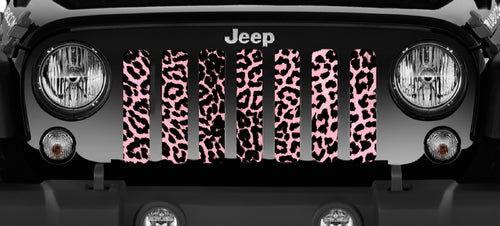 Platinum Pink Cheetah Print Jeep Grille Insert