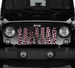Platinum Pink Cheetah Print Jeep Grille Insert