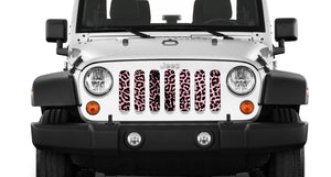 Pink Cheetah Print Jeep Grille Insert