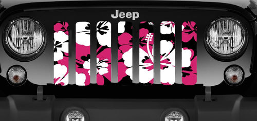 Pink Hawaiian Hibiscus Jeep Grille Insert