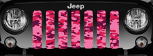 Pink Out Camo Jeep Grille Insert
