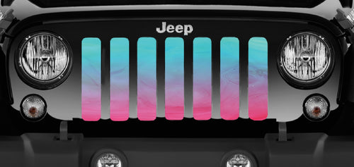 Pink and Teal Jeep Grille Insert