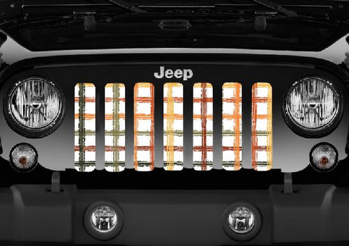 Pumpkin Plaid Jeep Grille Insert