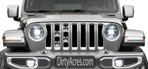 Puppy Paw Prints - Gray - Jeep Grille Insert