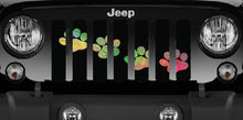 Platinum Puppy Paw Prints - Abstract Diagonal - Jeep Grille Insert