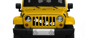 Platinum Puppy Paw Prints - White Diagonal - Jeep Grille Insert
