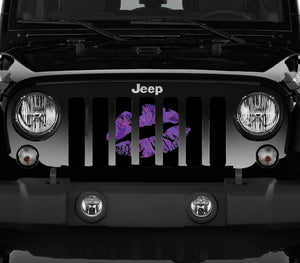 Purple Ombre Kiss Jeep Grille Insert