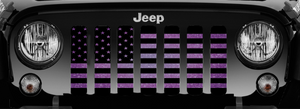 Purple Fleck American Flag Print Jeep Grille Insert