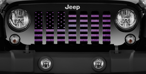 Purple Fleck American Flag Print Jeep Grille Insert