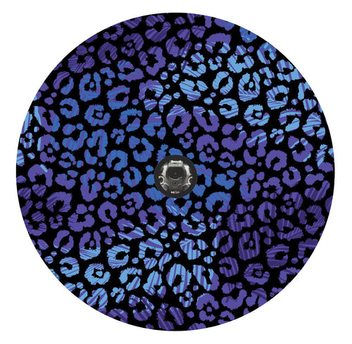 Leopard Print - Purple and Blue - Spare Tire Cover