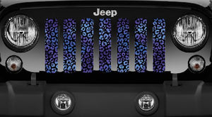 Purple Leopard Print Jeep Grille Insert