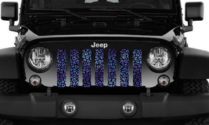 Purple Leopard Print Jeep Grille Insert