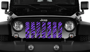 Platinum Purple Zebra Print Jeep Grille Insert
