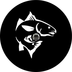 Red Fish Black Spare Tire Cover