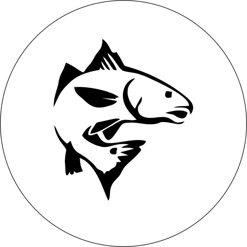 Red Fish White Spare Tire Cover