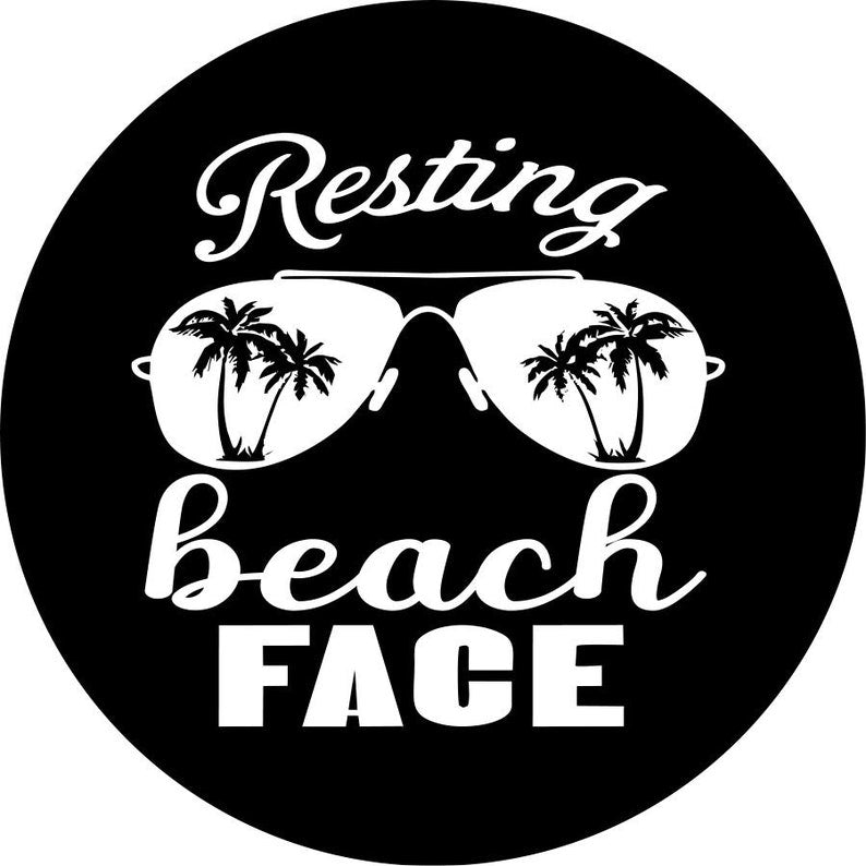 Resting Beach Face Sunglasses Spare Tire Cover