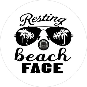 Resting Beach Face Sunglasses Spare Tire Cover