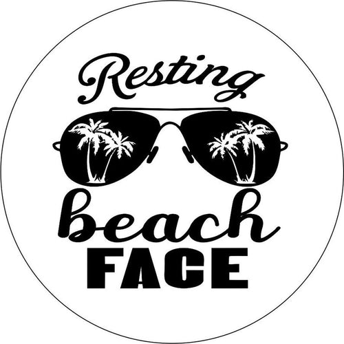 Resting Beach Face Sunglasses Spare Tire Cover